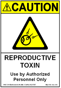 Reproductive Toxin Storage Label