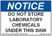 Store No Chemicals Label