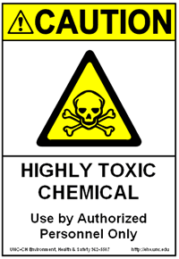 Toxic Chemical Storage Label