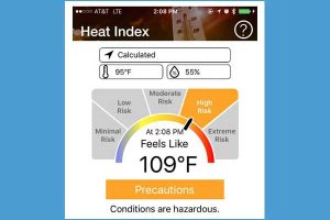 Heat safety tool app screenshot