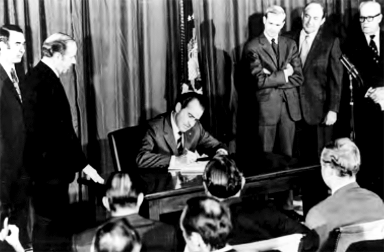 Richard Nixon signing Occupational Safety and Health Act